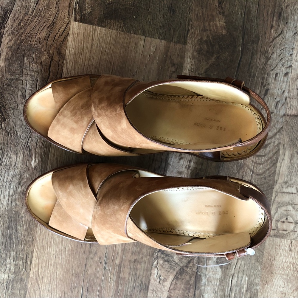 SALE Rag & Bone Sloane Nubuck Platform Sandal Stac - Picture 4 of 8